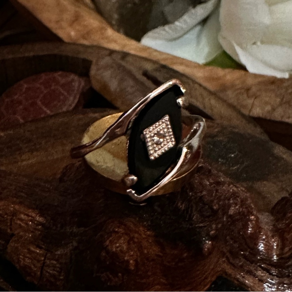 Sterling and onyx ring